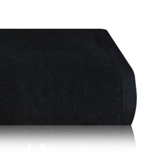 Black towel on a white background