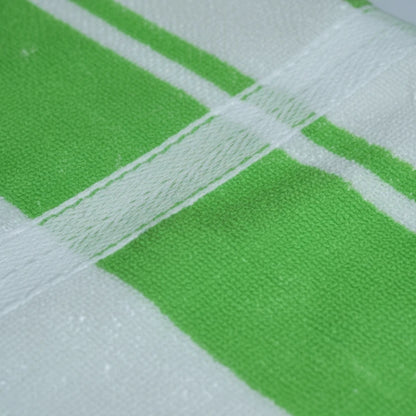 Close-up of green and white checkered fabric texture